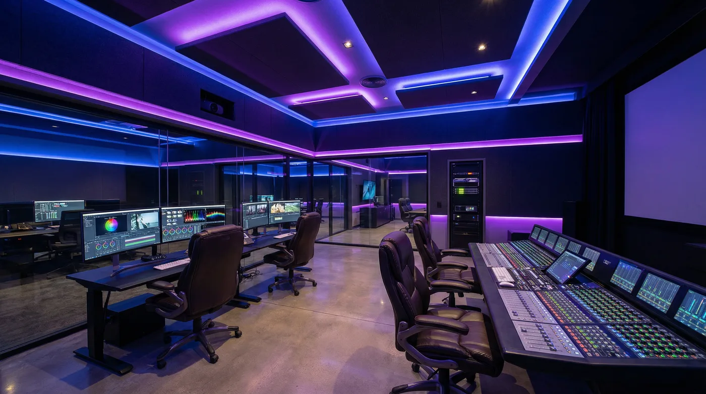 成人视频后期制作工作室内景